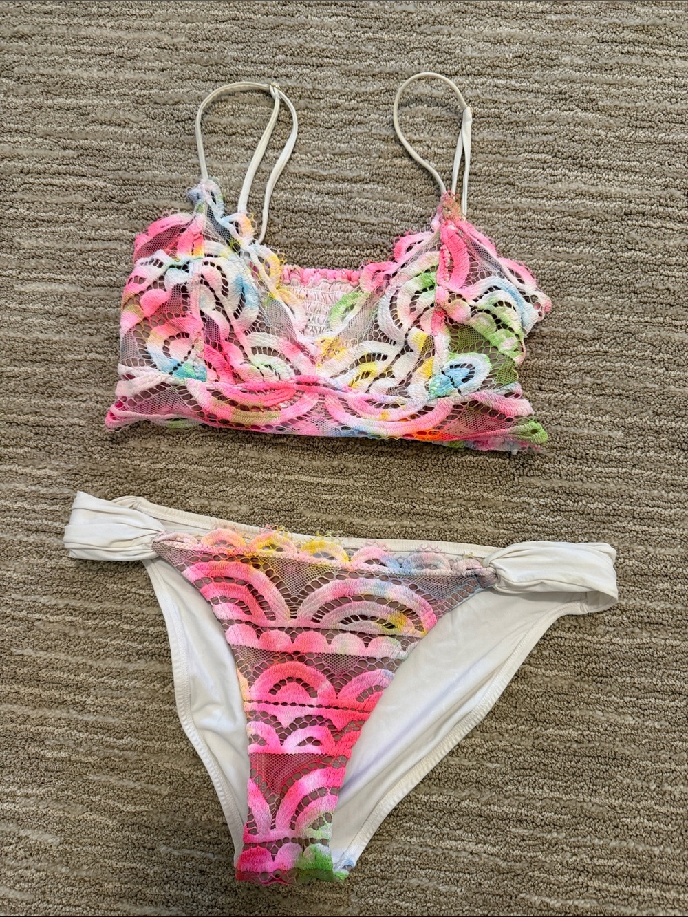 PQ Swim tie dye lace bikini set